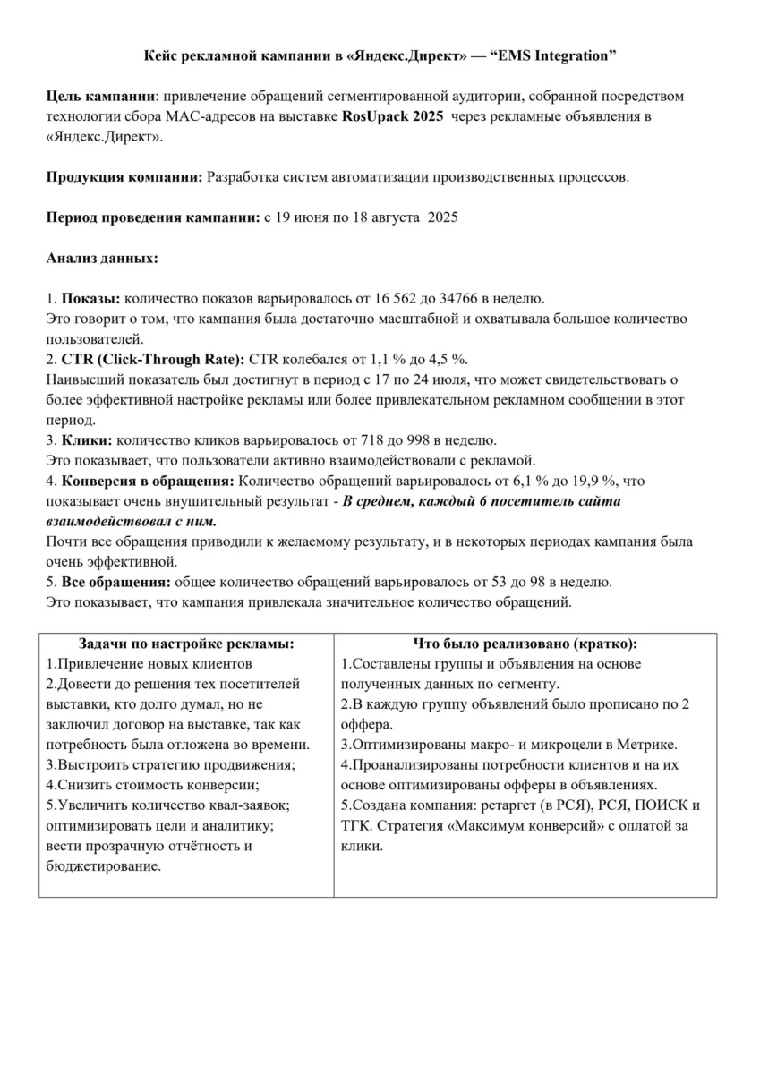 Рекламная кампания для EMS Integration - выставка RosUpack-2025